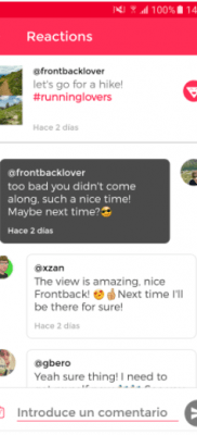 reacciones FrontBack